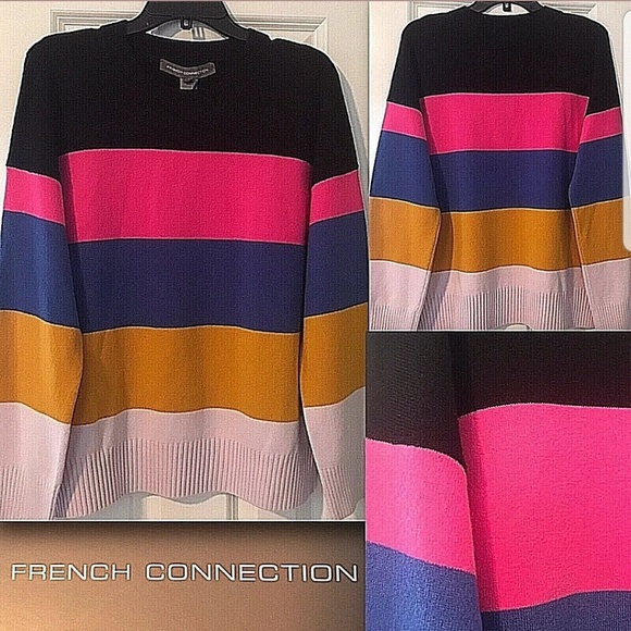 FCUK Color Block Striped Sweater - Picture 2 of 2